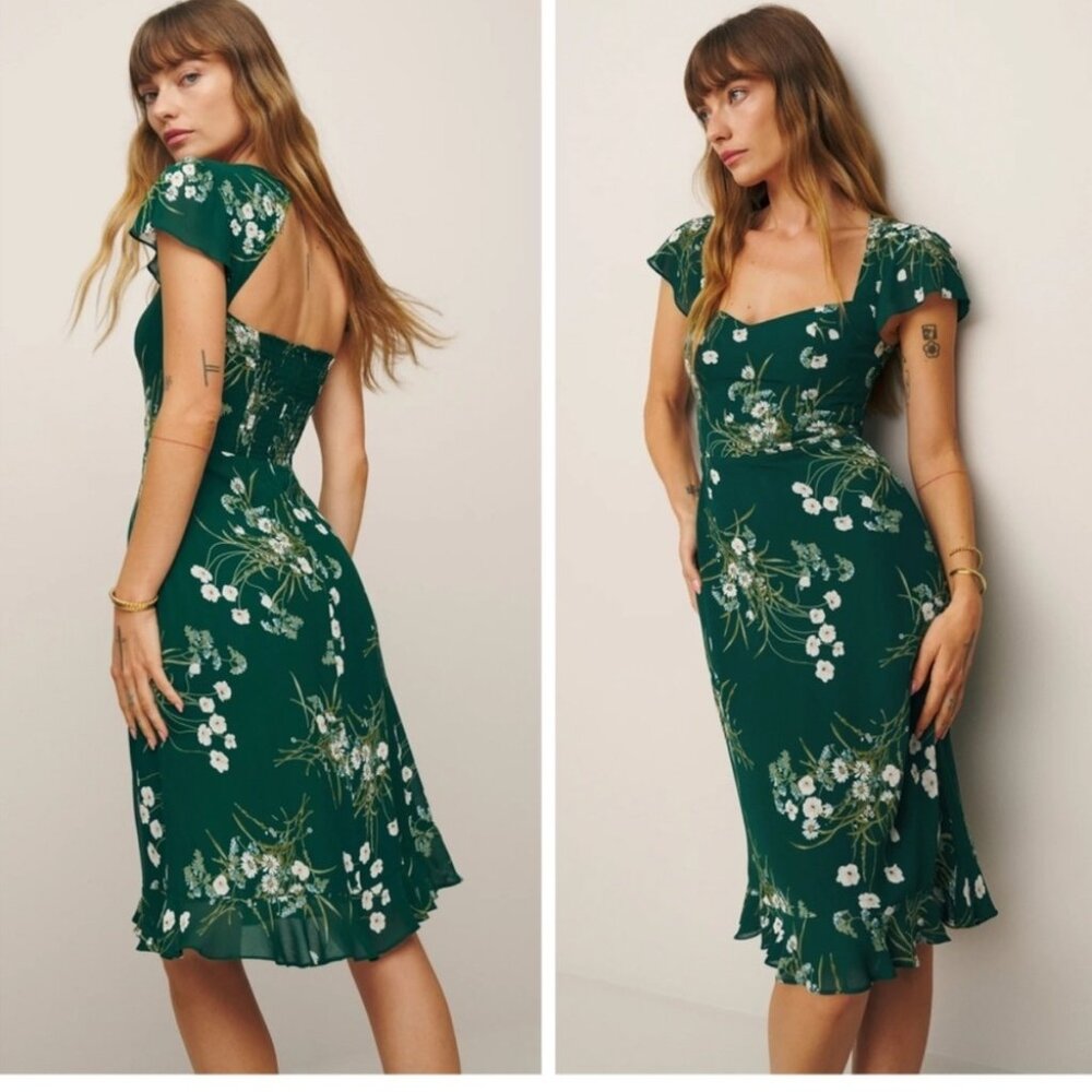 Reformation Rosi Cap Sleeve Floral Dress Size 6